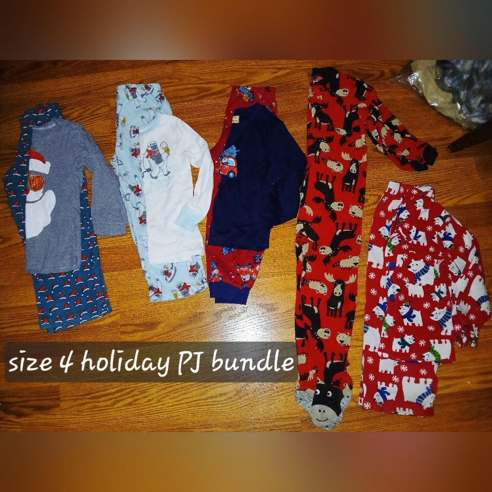 Kids Pajamas Set - Red, Blue, Gray